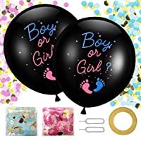 Globos de revelación de género de 91-4 cm- 2 globos de látex grandes para bebé niño o niña con aguja de confeti rosa…